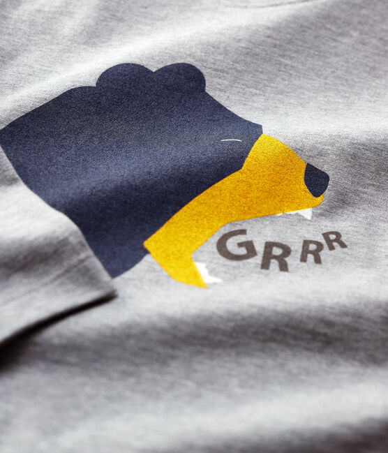Tee-shirt manches longues en coton enfant garçon gris SUBWAY CHINE