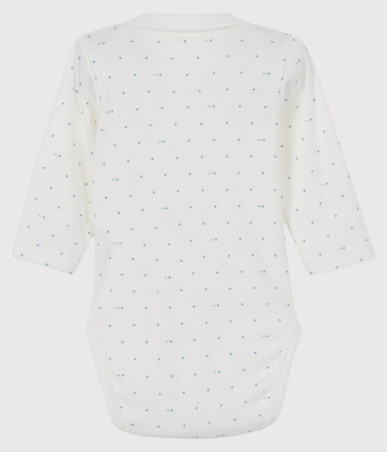Body à col manches longues bébé blanc MARSHMALLOW/gris GRIS