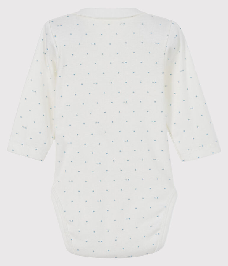 Body &agrave; col manches longues b&eacute;b&eacute; blanc/gris