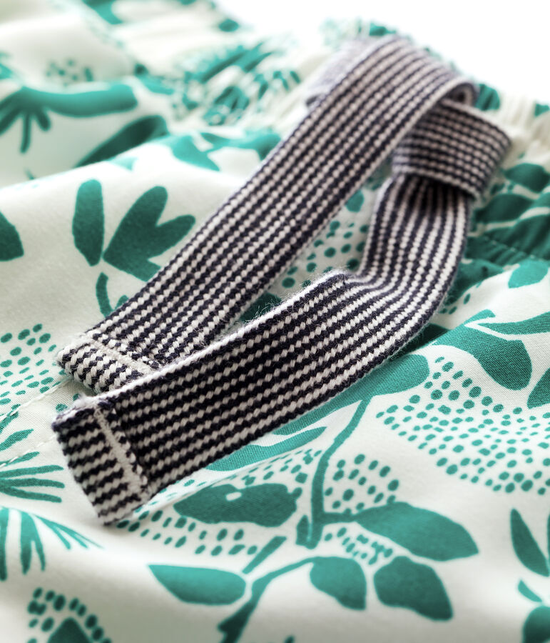 Short de bain en mati&egrave;re recycl&eacute;e b&eacute;b&eacute; blanc/vert