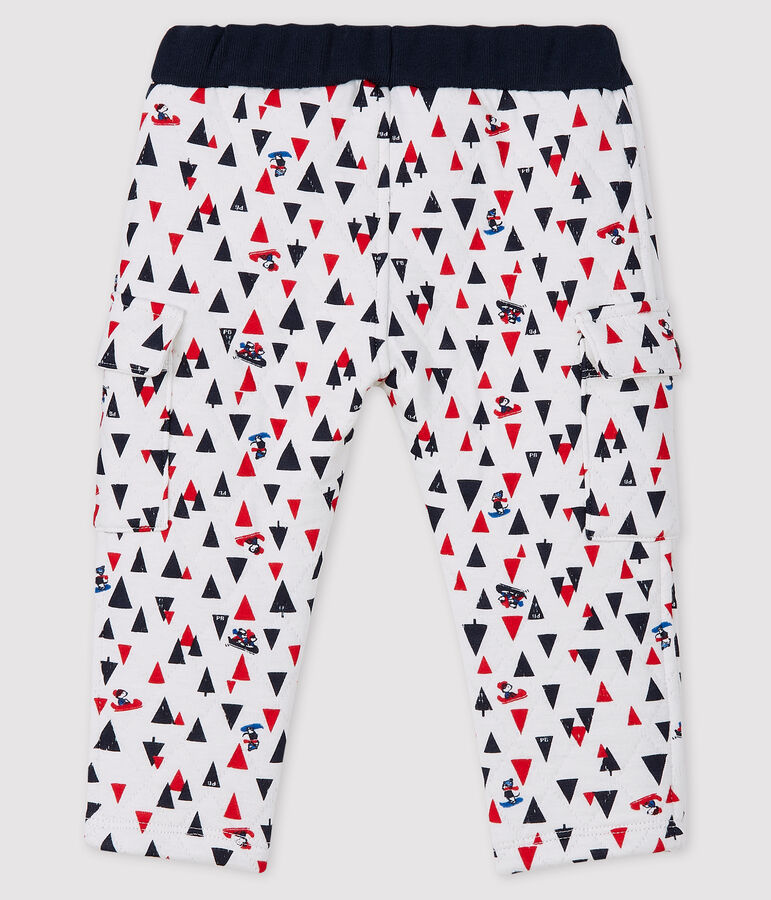 Pantalon b&eacute;b&eacute; gar&ccedil;on en tubique blanc/multicouleur