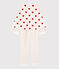 Combinaison déguisement super-héros petite fille en coton biologique blanc MARSHMALLOW/rouge TERKUIT