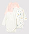 Lot de 3 bodies crois&eacute;s manches longues b&eacute;b&eacute; en coton biologique variante 1