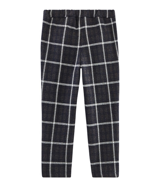 Pantalon maille à carreaux enfant fille noir CITY/blanc MULTICO