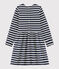 Robe manches longues enfant fille bleu SMOKING/blanc MARSHMALLOW