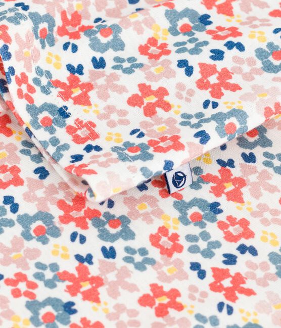 Pyjama boutonné enfant en coton imprimé blanc MARSHMALLOW/blanc MULTICO