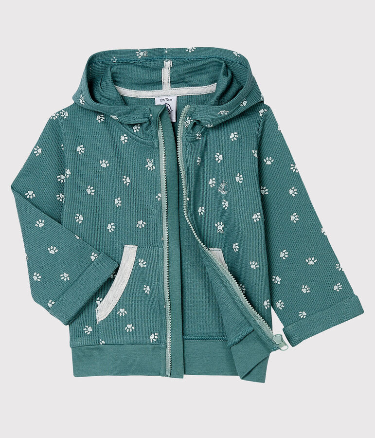 Sweatshirt &agrave; capuche imprim&eacute; b&eacute;b&eacute; vert/blanc