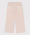 Pantalon wide leg enfant en velours beige clair