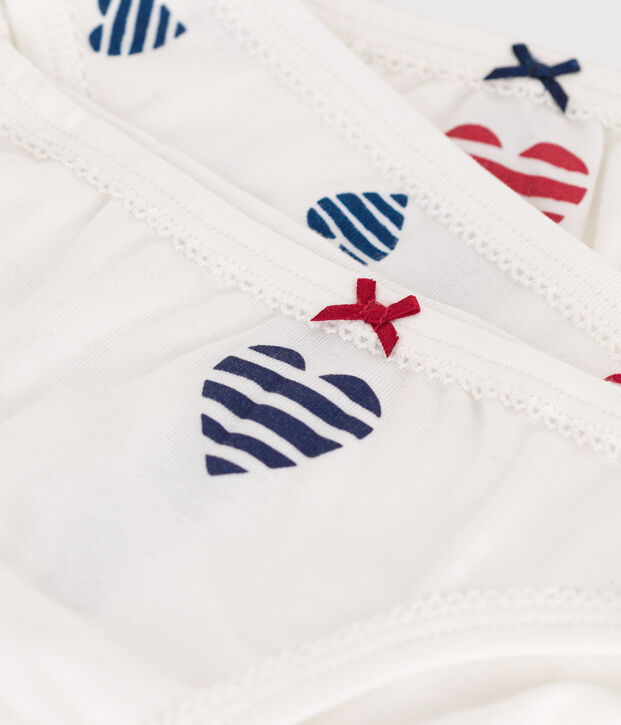 Lot de 3 culottes enfant en coton imprim&eacute; c&oelig;urs multicouleur