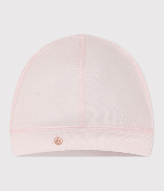 Bonnet bébé en coton uni rose FLEUR