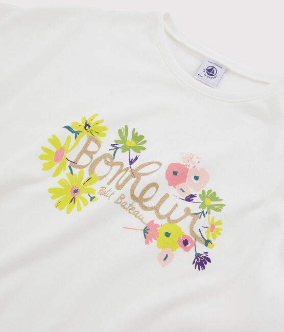 Tee-shirt enfant fille blanc MARSHMALLOW