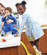 Robe manches longues en coton épais à rayures enfant fille