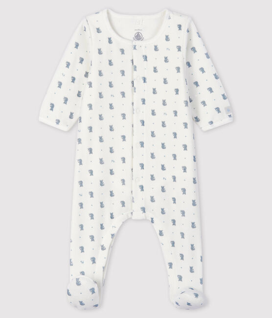 Bodyjama à imprimé koala bébé garçon en velours blanc MARSHMALLOW/blanc MULTICO