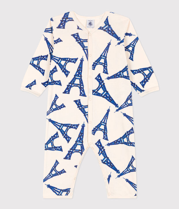 Pyjama b&eacute;b&eacute; Paris en coton &eacute;cru/multicouleur