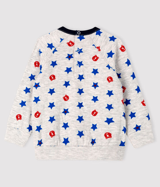 Sweatshirt bébé garçon en tubique gris BELUGA/blanc MULTICO