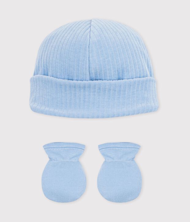 Lot de bonnet et moufles b&eacute;b&eacute; en coton multicouleur