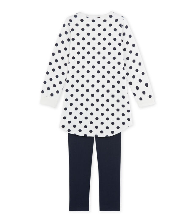 Chemise de nuit fille en bouclette velours bleu/blanc/bleu