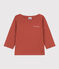 Tee-shirt manches longues en coton bébé marron FAMEUX