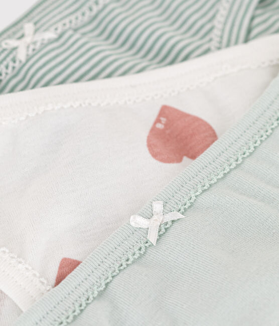 Lot de 3 culottes cœur en coton petite fille variante 1