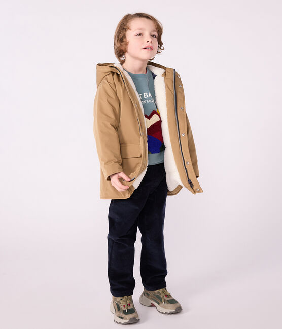 Parka enfant mi-longue unie marron ROCHE