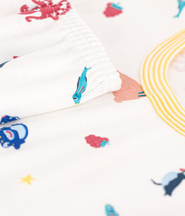 Pyjacourt phosphorescent en coton enfant blanc/multicouleur