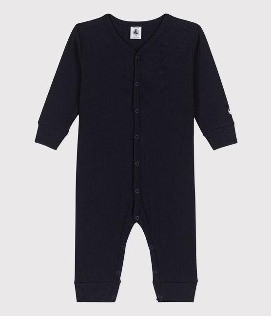 Dors-bien sans pieds en coton lyocell bleu SMOKING
