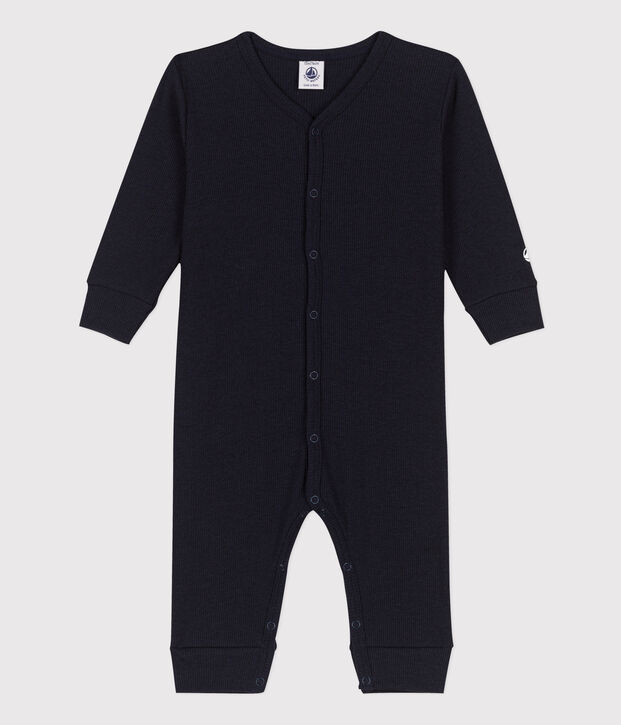 Dors-bien sans pieds en coton lyocell bleu marine