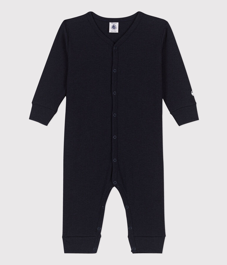 Dors-bien sans pieds en coton lyocell bleu SMOKING