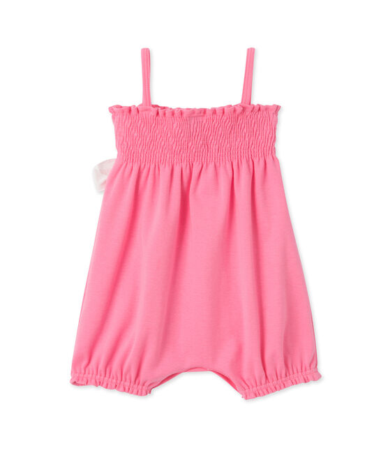 Combinaison courte bébé fille rose Petal