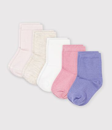 5 paires de chaussettes bébé en coton unies