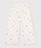 Pantalon wide leg enfant en coton &eacute;cru/multicouleur