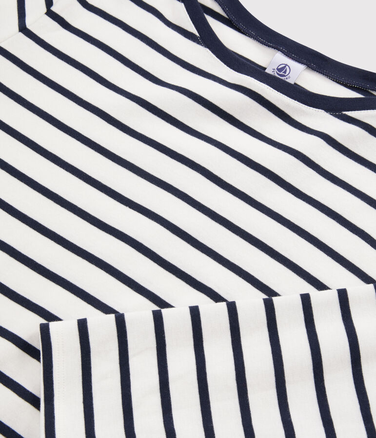 Tee shirt marini&egrave;re femme blanc/bleu