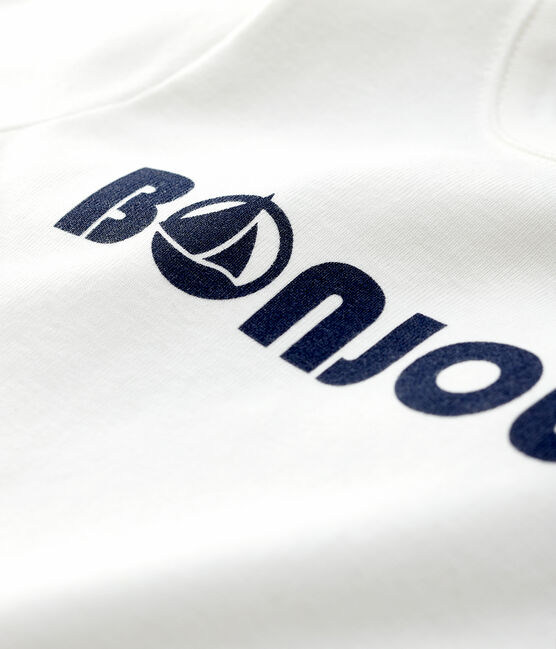 Tshirt en coton bébé. blanc MARSHMALLOW