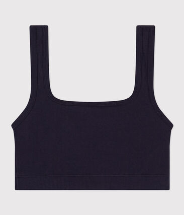 Brassière unie en coton et élasthanne femme