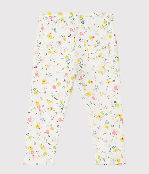 Pantalon b&eacute;b&eacute; fille imprim&eacute;e blanc/multicouleur