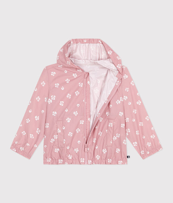 Coupe-vent enfant fleuri rose CHARME/blanc MARSHMALLOW