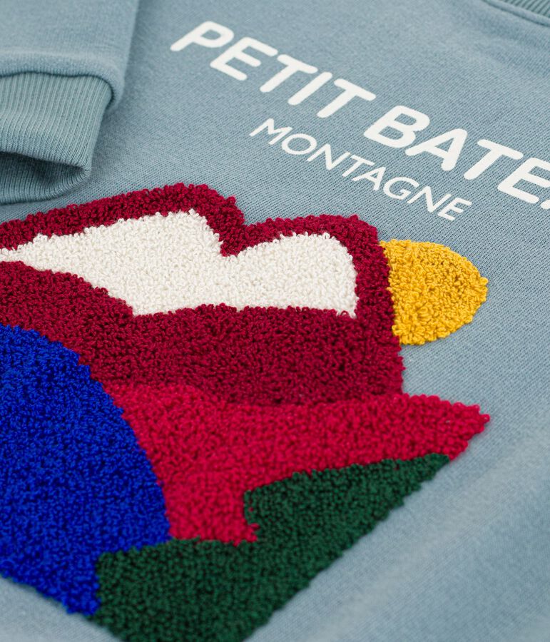 Sweatshirt enfant en coton &agrave; motif bleu GOBELIN