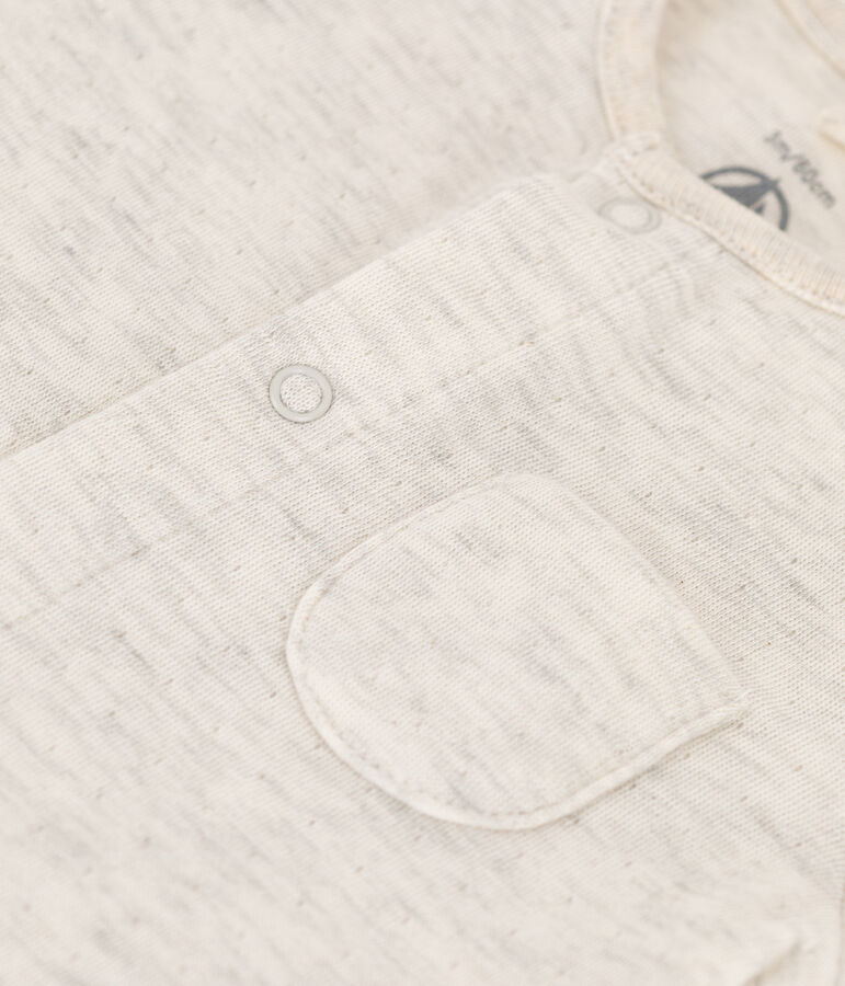 Combinaison longue unie en tubique bio b&eacute;b&eacute; beige