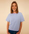 Tee-shirt le Boxy en coton rayé femme GAULOISE/ MARSHMALLOW