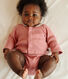 Ensemble naissance trois pièces en coton et t-shirt à col brodé