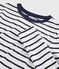 T-shirt col rond iconique en coton rayé Femme blanc MARSHMALLOW/bleu SMOKING