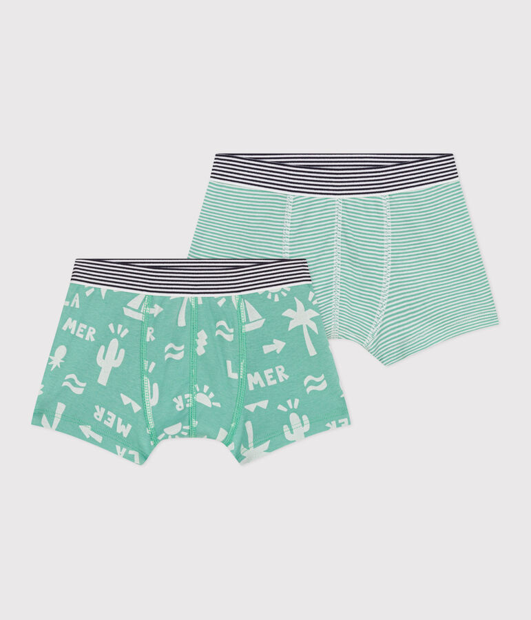 Lot de 2 boxers enfant en coton imprim&eacute; variante 1