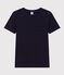 Tee-shirt l'Iconique manches courtes en côte unie femme bleu SMOKING