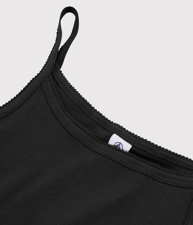 Chemise &agrave; bretelles iconique en coton Femme noir