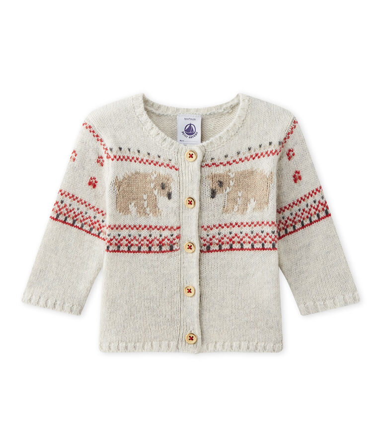 Cardigan b&eacute;b&eacute; mixte en tricot gris MONTELIMAR CHINE