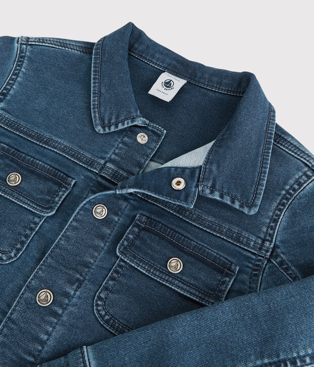 Veste en denim bio enfant fille / gar&ccedil;on bleu