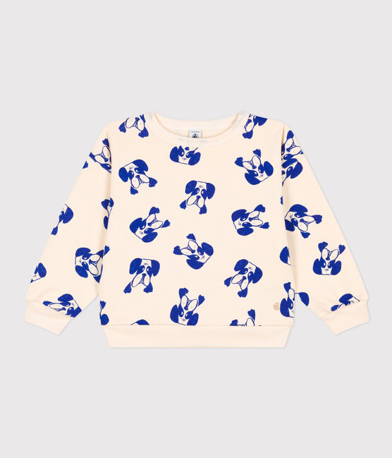 Sweatshirt imprimé en molleton enfant fille / garçon blanc AVALANCHE/ NEWBLEU