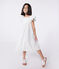 Robe longue sans manche enfant en coton à pois blanc MARSHMALLOW/blanc MULTICO