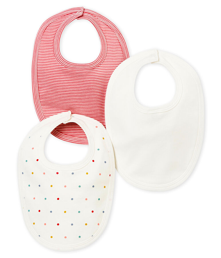 Trio de bavoirs b&eacute;b&eacute; fille multicouleur