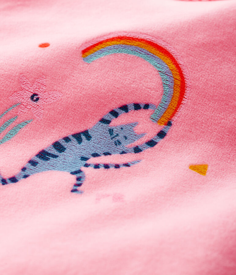 Dors-bien rose b&eacute;b&eacute; fille en velours rose GRETEL